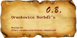 Oreskovics Borbás névjegykártya